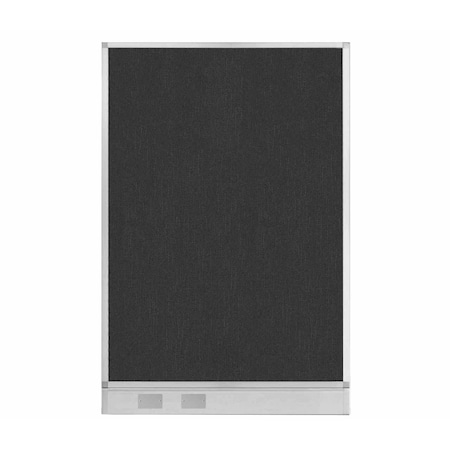 Versare Hush Panel Configurable Cubicle Partition 4' x 6' Black Fabric w/ Cable Channel 1855602
